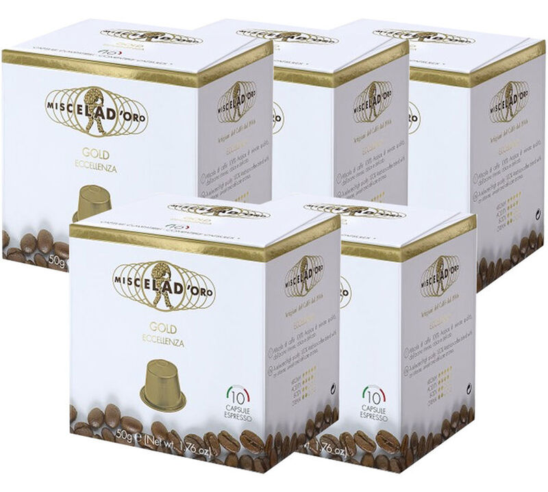 50 Nespresso* Original Compatible Capsules Gold Excellence &ndash; MISCELA D'ORO image number 0