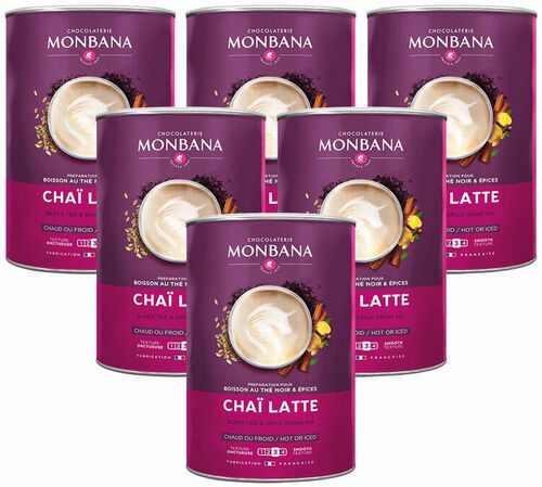 Monbana - Chai Latte Puder mit Gew&uuml;rzen f&uuml;r Gesch&auml;ftskunden- 6 x 1 kg