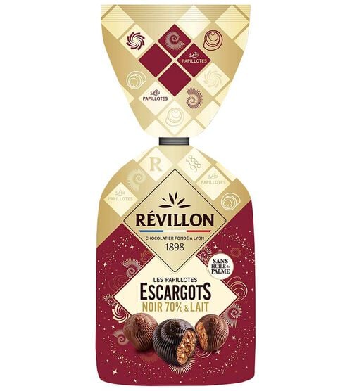 Les papillotes escargots noir 70 % et lait - 370 g - R&Eacute;VILLON