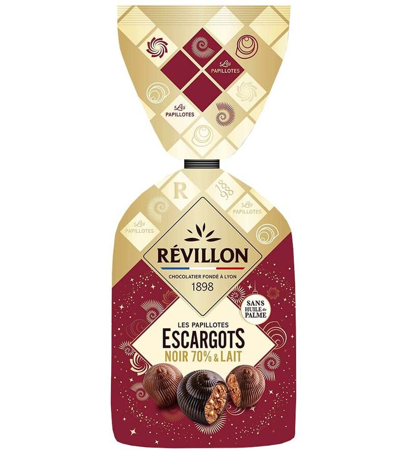 Les papillotes escargots noir 70 % et lait - 370 g - R&Eacute;VILLON image number 0