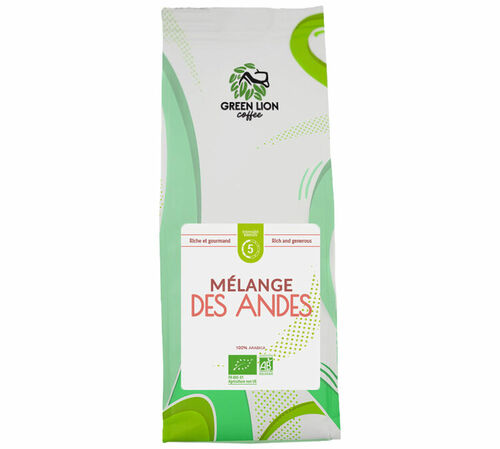 Green Lion Coffee - Caff&egrave; in grani Bio -  Le M&eacute;lange des Andes - 250 g