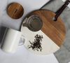OGO Living White stoneware large tea infusing mug with wooden lid - 475ml image number 1