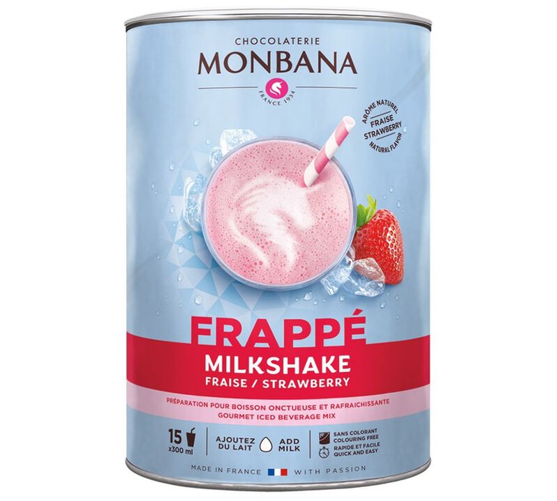 Monbana -  Frapp&egrave; per milkshake uso professionale alla fragola 1 kg image number 0
