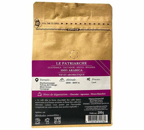 200 g - caf&eacute; en grain - Patriarche - TCHANQU&Eacute; GOURMET image number 1