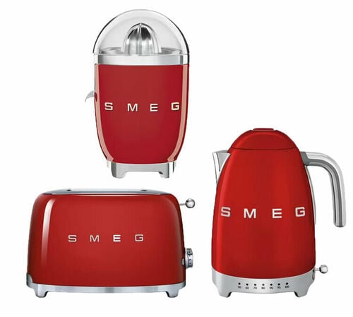 Set Petit-D&eacute;jeuner (Toaster - Presse Agrumes - Bouilloire) Rouge - SMEG