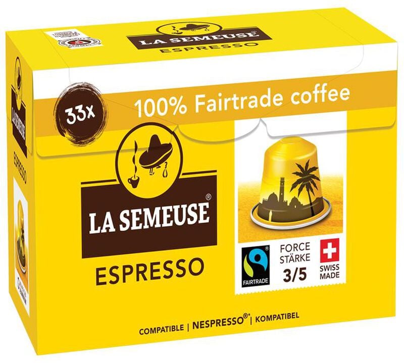 33 Nespresso* compatible capsules Original Espresso Fairtrade - LA SEMEUSE image number 0