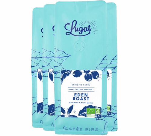 Lugat Organic Coffee Beans Eden Roast - 4 x 250g