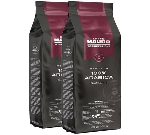 2 x 1 kg - Caf&eacute; en grain - Centopercento 100% Arabica - CAFF&Egrave; MAURO