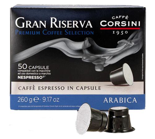 50 Nespresso* Original Compatible Capsules Gran Riserva Arabica &ndash; CAFFE CORSINI