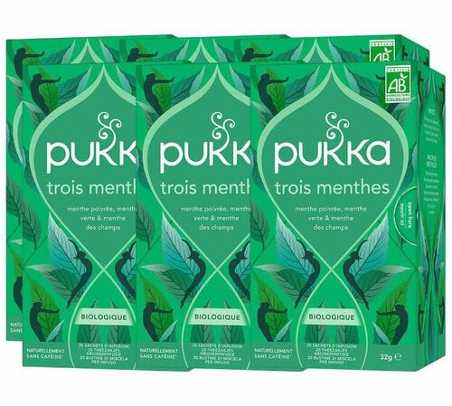 Infusion Trois menthes Bio - 6 x 20 sachets - PUKKA