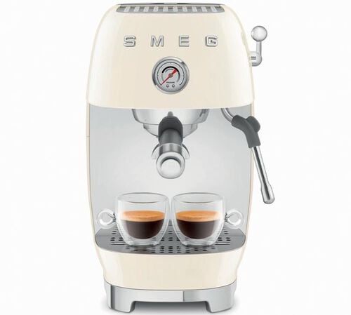 SMEG ECF03CREU Espressomaschine Creme mit Cold Brew