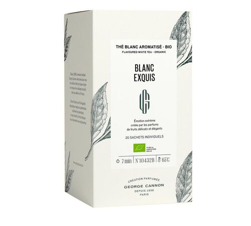 Th&eacute; Blanc Blanc Exquis Bio - 20 sachets - GEORGE CANNON