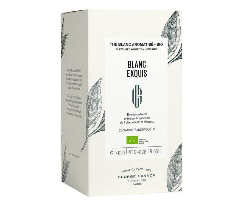 Th&eacute; Blanc Blanc Exquis Bio - 20 sachets - GEORGE CANNON image number 0