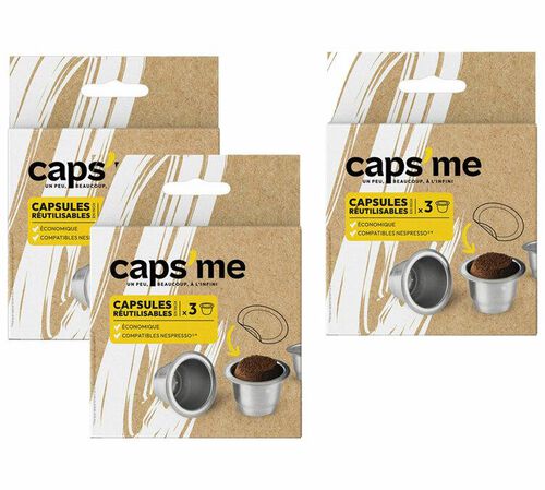 2+1 OFFERT - Capsules compatibles Nespresso&reg; rechargeables - Caps me