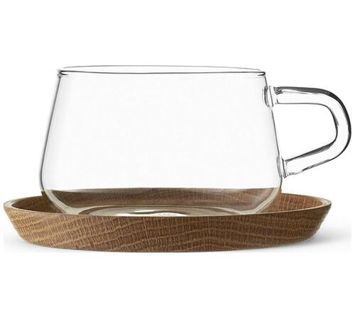 Viva Scandinavia -Tazza in vetro con piattino in bamb&ugrave; 30 cl