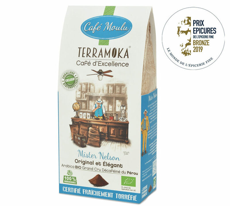 Terramoka Organic Decaffeinated Ground Coffee Mister Nelson - 250g image number 1