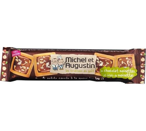 4 Carr&eacute;s au Chocolat au Lait et Noisettes - 1 sachet - MICHEL & AUGUSTIN DLUO 2026.08.31