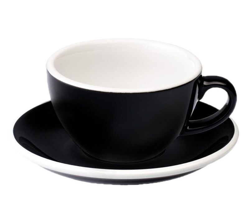 6 Tasses Cappuccino et sous-tasses Egg 20 cl Black - Loveramics image number 1