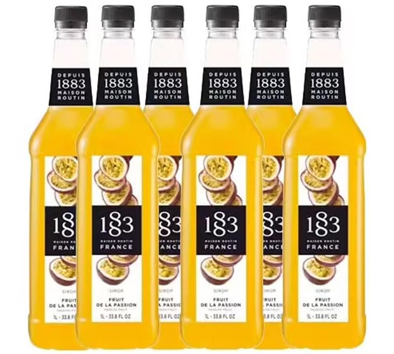 Sirop Fruit de la passion- Bouteille plastique - 6 x 1L - 1883 ROUTIN image number 0