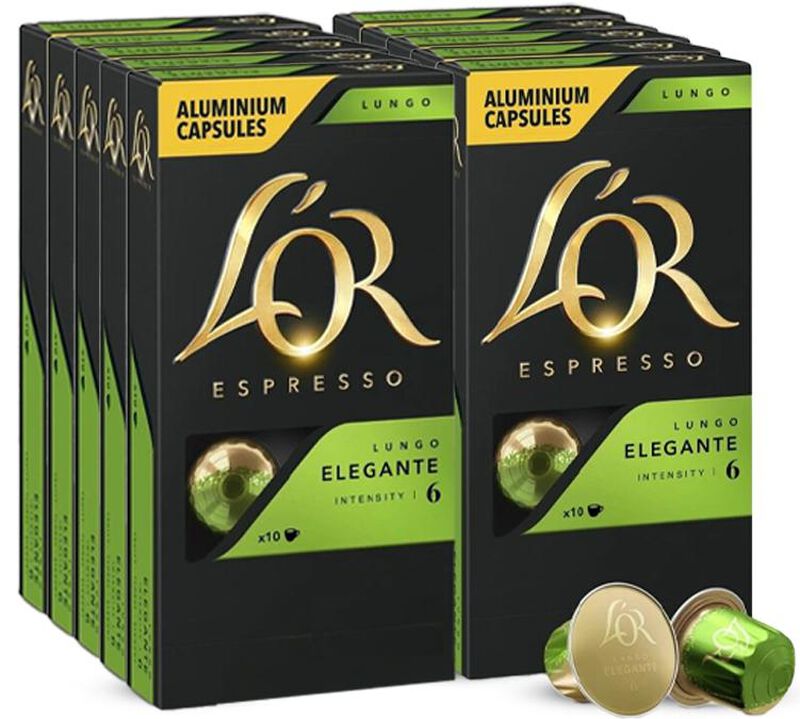 100 capsules compatibles Nespresso* Original Lungo Elegante - L'OR ESPRESSO image number 0