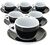 Ancap Set of 6 Porcelain Verona Millecolori Cups and Saucers Black - 16cl image
