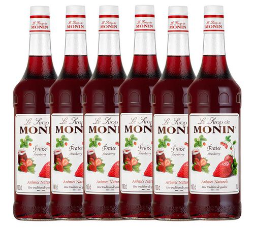 6 x Sirop Monin - Fraise - 1 l
