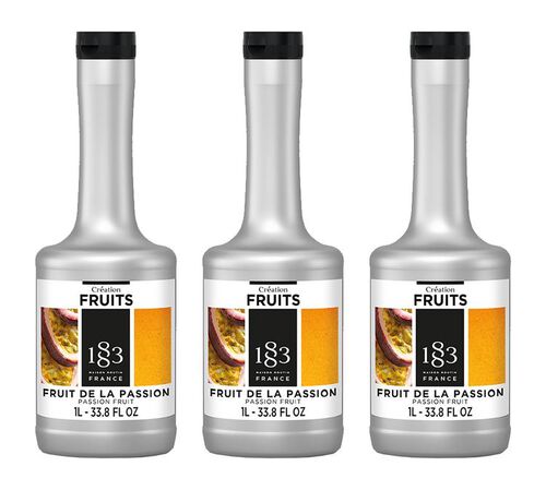 Lot de 3 pur&eacute;es de fruit Cr&eacute;ation Fruits 1883 - Passion - 3 x 1 L