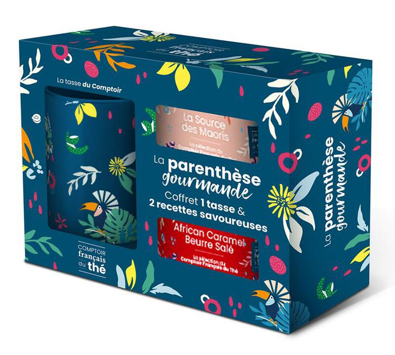 Coffret th&eacute; La parenth&egrave;se gourmande - 2 th&eacute;s vrac + 1 tasse - COMPTOIR FRAN&Ccedil;AIS DU TH&Eacute; image number 0
