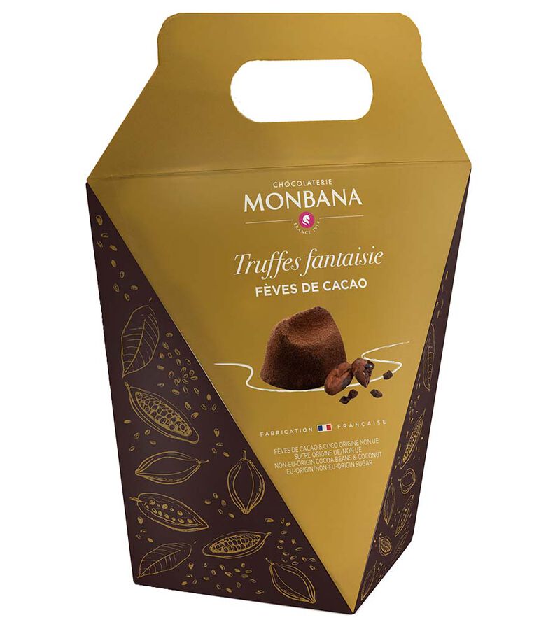 Truffes &eacute;clats f&egrave;ves de cacao - 50 g - MONBANA image number 0