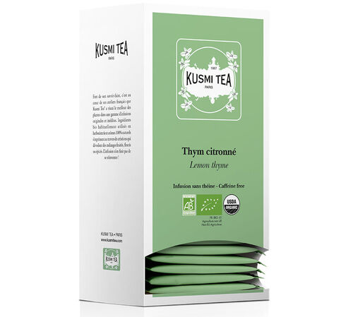 25 sachets th&eacute; - infusion Thym Citronn&eacute; Bio - KUSMI TEA