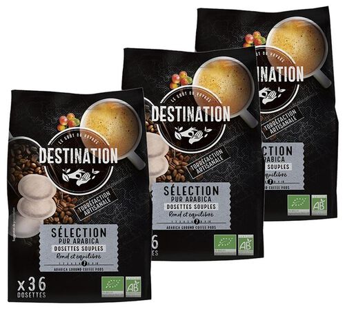 108 dosettes Senseo compatibles Exception Equitable Pur Arabica Bio - DESTINATION