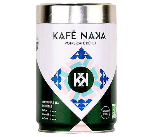 Kaf&eacute; Naka Detox Ground Coffee Organic Honduras Arabica in Metal Tin - 250g