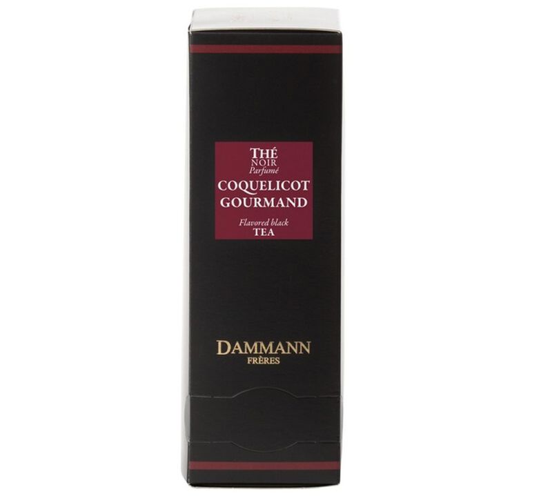 Dammann Fr&egrave;res Coquelicot Gourmand flavoured black tea - 24 Cristal&reg; sachets image number 0