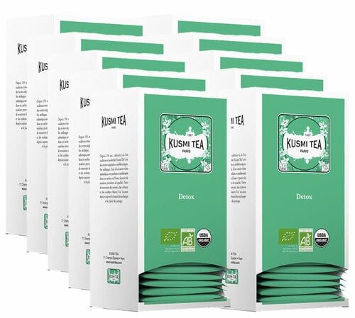 Th&eacute; vert et mat&eacute; Detox Bio - 10 &eacute;tuis de 25 sachets sur-envelopp&eacute;s - Kusmi Tea