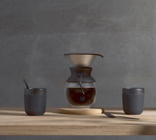 Set de 2 mugs Douro double paroi - porcelaine noire - 10cl - BODUM image number 1