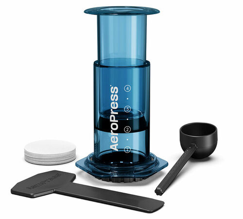 AeroPress Clear Portable Coffee Maker in Blue image number 1