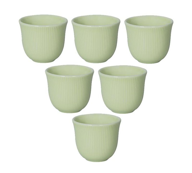 6 Tasses &agrave; caf&eacute; emboss&eacute;es 80 ml vert - LOVERAMICS image number 0