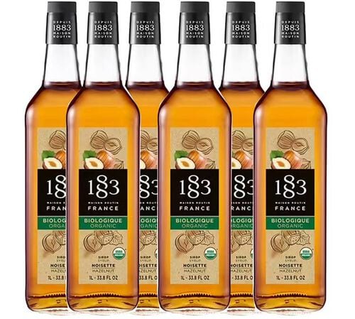 Sirop Noisette Bio - Bouteille verre 6x1L - 1883 ROUTIN