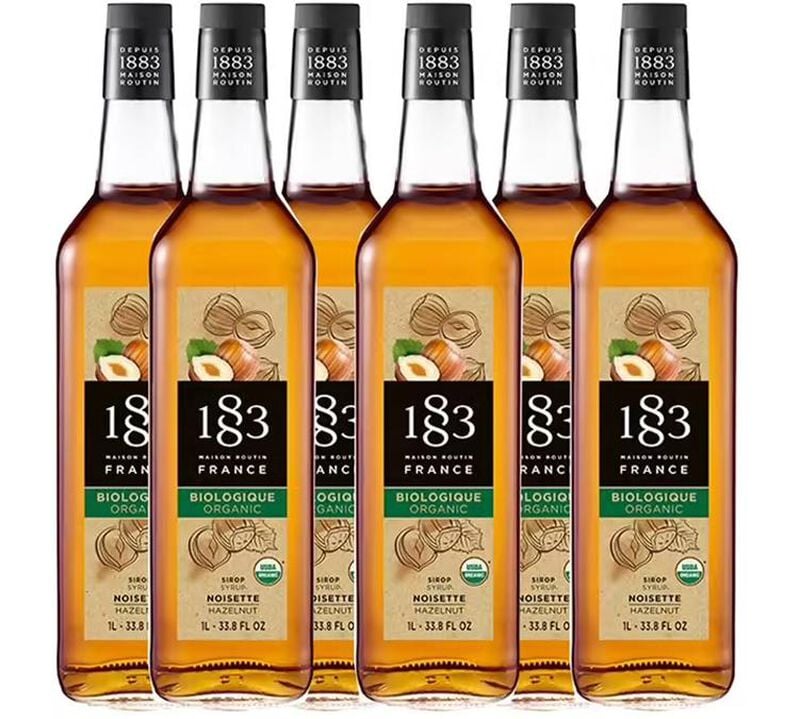 Sirop Noisette Bio - Bouteille verre 6x1L - 1883 ROUTIN image number 0