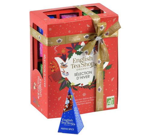 English Tea Shop Organic Red Winter Holiday Red Prism - 12 Pyramid Tea Bags