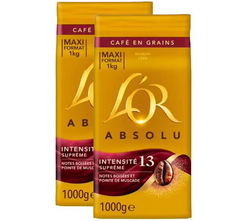 L'Or Coffee Beans Absolu Intensity 13 - 2 x 1kg