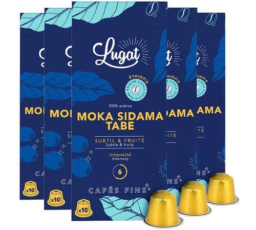 50 Nespresso* Original Compatible Capsules Moka Sidama Tabe &ndash; CAFES LUGAT