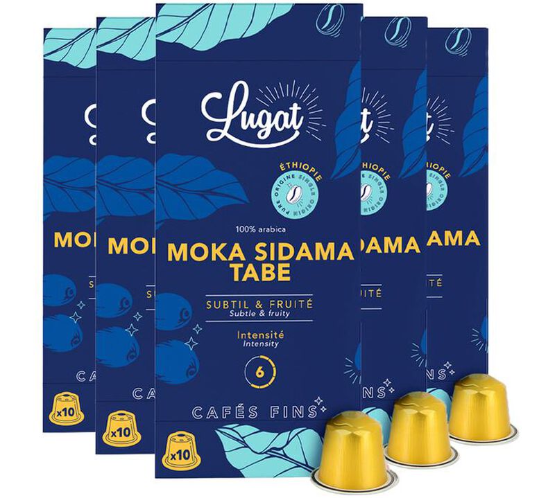 50 Nespresso* Original Compatible Capsules Moka Sidama Tabe &ndash; CAFES LUGAT image number 0