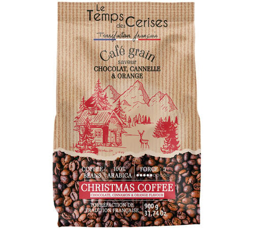 900 g - Caf&eacute; en grain - Caf&eacute; de Noel - LE TEMPS DES CERISES