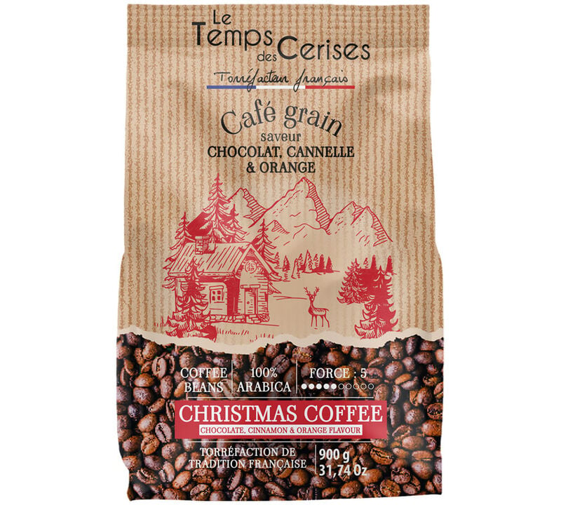 900 g - Caf&eacute; en grain - Caf&eacute; de Noel - LE TEMPS DES CERISES image number 0