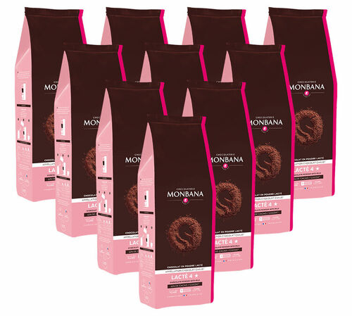 Lot Boisson Lact&eacute;e 4 &Eacute;toiles Chocolat Poudre - Vrac 10 x 1 kg - MONBANA
