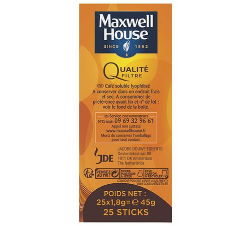 Maxwell House Filter Quality Instant Coffee - 25 sticks image number 2
