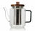 Th&eacute;i&egrave;re en verre 550 ml Gris fum&eacute; avec couvercle en bois acacia OGO Living image