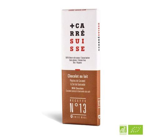 Carr&eacute; Suisse Milk Chocolate Bar with Caramel Chips & Organic Gu&eacute;rande Salt - 40g