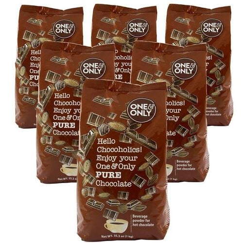 Lot Chocolat Poudre Pure Chocolat 33% Cacao - Vrac 6 x 1 kg - ONE AND ONLY